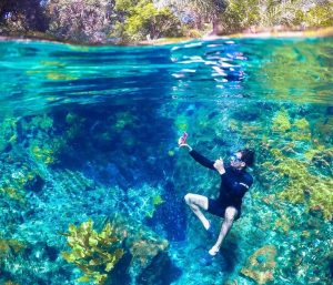 nascente azul mergulho